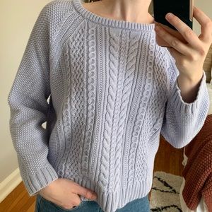 J. Crew Cable Knit Blue Sweater